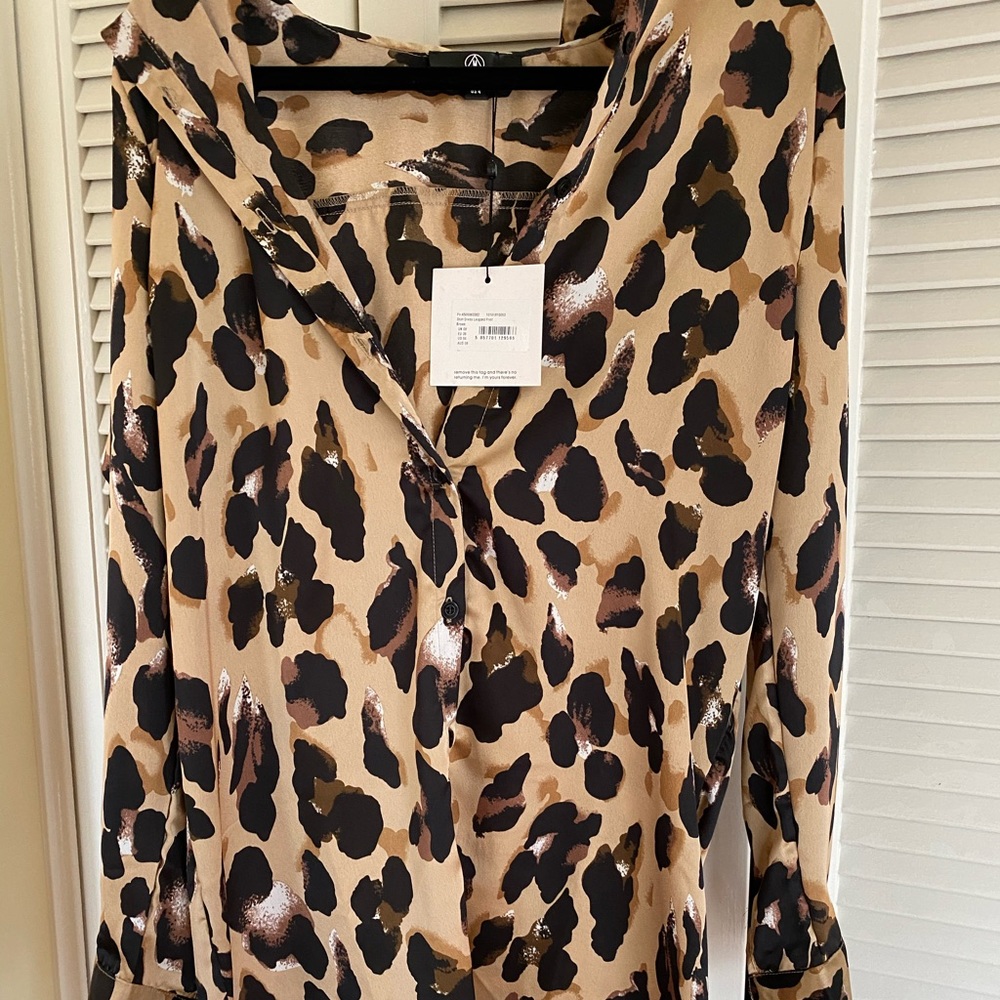 Missguided Silky Leopard Shirt Dress